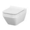 CERSANIT - Set 907 - miska zawieszana bezkołnierzowa CREA SQUARE CleanOn z deską duroplastową wolnoopadającą z funkcją łatwego wypinania  S701-213